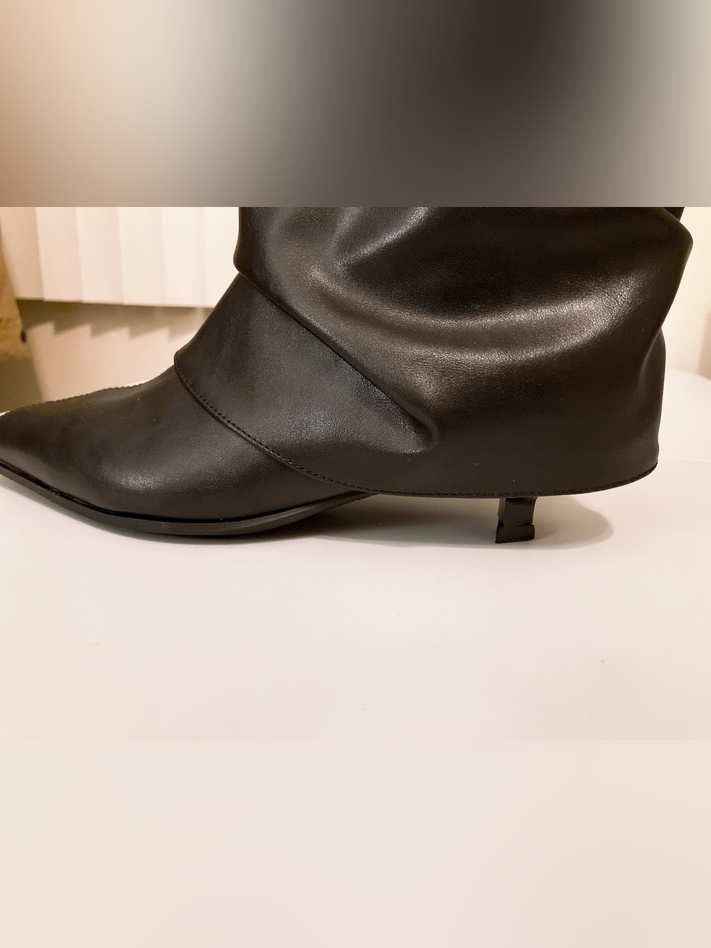 Time & Tru Black Faux-Leather Kitten Heel Ankle Boots Size 7 NWOT - Picture 7 of 12
